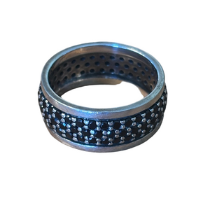 Silpada Silver Ring with Black Detailing